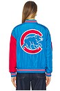 view 3 of 4 x REVOLVE Chicago Cubs Multi Logo Bomber in Blue & Red