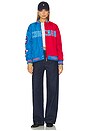 view 4 of 4 x REVOLVE Chicago Cubs Multi Logo Bomber in Blue & Red