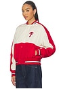 view 3 of 6 x REVOLVE Phillies Crop Bomber in Red & White