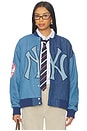 view 2 of 7 x REVOLVE Yankees Denim Logo Bomber in Denim Dark & Medium