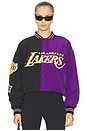 view 1 of 7 x REVOLVE Lakers Multi Logo Bomber in Black & Purple