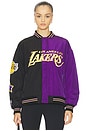 view 2 of 7 x REVOLVE Lakers Multi Logo Bomber in Black & Purple