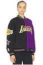 view 3 of 7 x REVOLVE Lakers Multi Logo Bomber in Black & Purple