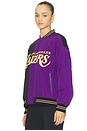 view 4 of 7 x REVOLVE Lakers Multi Logo Bomber in Black & Purple