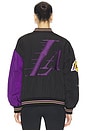 view 5 of 7 x REVOLVE Lakers Multi Logo Bomber in Black & Purple
