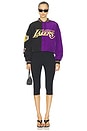 view 6 of 7 x REVOLVE Lakers Multi Logo Bomber in Black & Purple