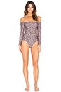 view 1 of 3 Gibsy Off Shoulder One Piece in Nude Leopard