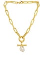 view 1 of 3 Pearl Pendant Chain Necklace in Gold