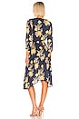 view 3 of 4 ROBE MI-LONGUE AINSLEY in Navy & Gold Floral