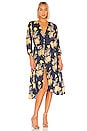 view 4 of 4 ROBE MI-LONGUE AINSLEY in Navy & Gold Floral