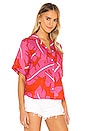 view 2 of 4 Margot Short Sleeve Camp Shirt in Pink Palm Print