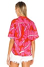 view 3 of 4 Margot Short Sleeve Camp Shirt in Pink Palm Print