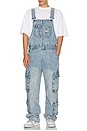 view 4 of 6 Double Cargo Big T Overall in Optic Stone Light Wash