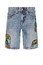 view 1 of 7 Bobby No Flap Patches Shorts in Canyon Fog Dark Wash