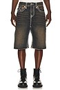 view 1 of 4 Mikey Super T Flap Denim Shorts in Dark Wash