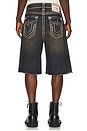 view 2 of 4 Mikey Super T Flap Denim Shorts in Dark Wash