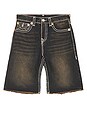 view 4 of 4 Mikey Super T Flap Denim Shorts in Dark Wash