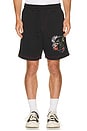 view 1 of 5 Buddha Face Big T Fleece Shorts in Jet Black