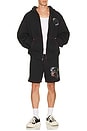 view 3 of 5 Buddha Face Big T Fleece Shorts in Jet Black