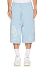 view 1 of 7 Tiger Script Mikey Fleece Shorts in Blue Bell