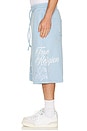 view 3 of 7 Tiger Script Mikey Fleece Shorts in Blue Bell