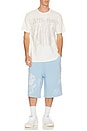 view 5 of 7 Tiger Script Mikey Fleece Shorts in Blue Bell