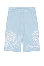 view 6 of 7 Tiger Script Mikey Fleece Shorts in Blue Bell