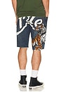 view 1 of 7 Ricky Big T Undone Hem Shorts in Sideline Indigo Dark Wash