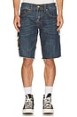view 3 of 7 Ricky Big T Undone Hem Shorts in Sideline Indigo Dark Wash