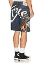 view 5 of 7 Ricky Big T Undone Hem Shorts in Sideline Indigo Dark Wash