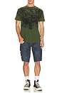 view 6 of 7 Ricky Big T Undone Hem Shorts in Sideline Indigo Dark Wash