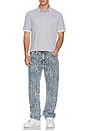 view 5 of 5 Distressed Jacquard Ricky Rope Stitch Flap Jeans in City Lights Light Wash