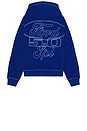 view 2 of 5 x Ford Big T Cinched Hoodie in Ford Blue