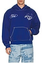view 4 of 5 x Ford Big T Cinched Hoodie in Ford Blue