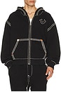 view 2 of 6 Super QT Cinched Zip Hoodie in Jet Black
