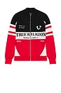 view 4 of 5 Racing Raglan Zip Sweater in Red, Black, & White
