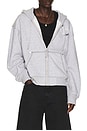 view 2 of 6 Buddha Face Big T Boxy Zip Up Hoodie in Heather Grey