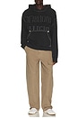 view 3 of 5 Applique Big T Boxy Hoodie in Jet Black