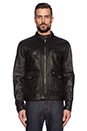 view 1 of 4 CHAQUETA CUERO RACER in Black
