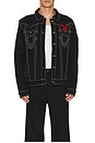 view 4 of 4 x Playboy Embroidery Jimmy Jacket in Rinse Black
