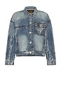 view 1 of 5 Super T Cropped Denim Jacket in Blue Denim