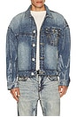 view 4 of 5 Super T Cropped Denim Jacket in Blue Denim