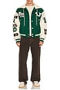 view 6 of 8 BLOUSON CAMPUS RETRO in Evergreen & Winter White