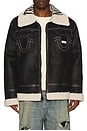 view 1 of 5 Sherpa Faux Leather Jacket in Jet Black