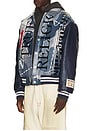 view 2 of 6 Denim Print Bomber Jacket in Indigo Print