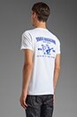 view 3 of 4 Puff Tee in White/Royal Blue in White & Royal Blue
