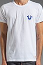 view 4 of 4 Puff Tee in White/Royal Blue in White & Royal Blue