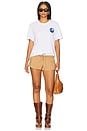 view 4 of 4 Short Sleeve Puff Ball Tee in Optic White