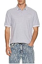 view 4 of 5 Short Sleeve Big T Horseshoe Polo in Heather Grey