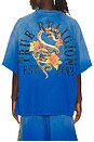 view 1 of 4 Floral Snake Oversized Tee in Lapis Blue